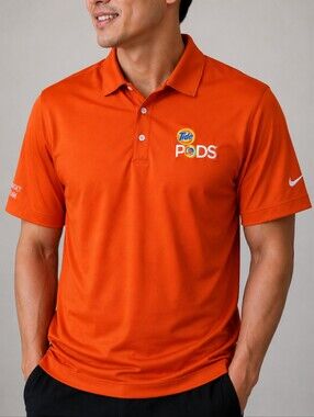 Nike Golf Dri-FIT Polo Shirt Large Orange Tide Pods Target Team Embroidered